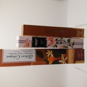 Atelier Orange Blossom, NEST Turkish Rose Oil, Elizabeth & James Nirvana Bourbon